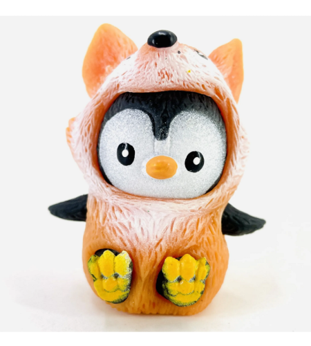 Игрушка силиконовая антистресс Пингвин в костюме Лисы 6 см  04607