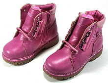 Ботинки Clibee розовые, на шнурках и змейке р.21-26 H-32