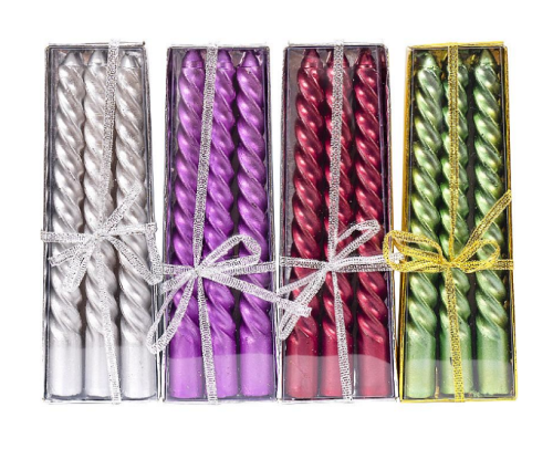 Свечи Металлик набор, 3 шт свечи в коробке  00948