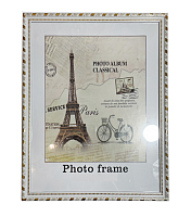 Фоторамка 30 х 40 см Белая с орнаментом  01256