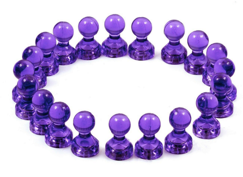 Магнит неодимимовый Пешка прозрачный для доски 16х11мм 1шт Фиолетовый  05300 фото 2