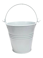 Ведерко Декоративное металл  9,5 х 9,5см Диз № 3 три полосы Белое  07832