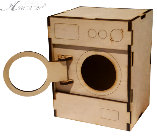 Мебель для кукол ростом 30 см - Стиральная машина из фанеры AS-4034 фото 2 Мебель для кукол ростом 30 см - Стиральная машина из фанеры AS-4034 фото 2