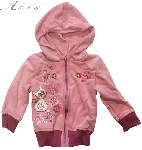 Кофта з капюшоном для дівчинки рожева з вишивкою р. 74 12888