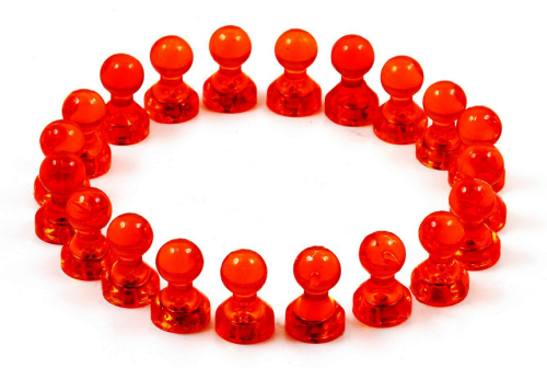 Магнит неодимимовый Пешка прозрачный для доски 16х11мм 1шт Красный  01560 фото 2