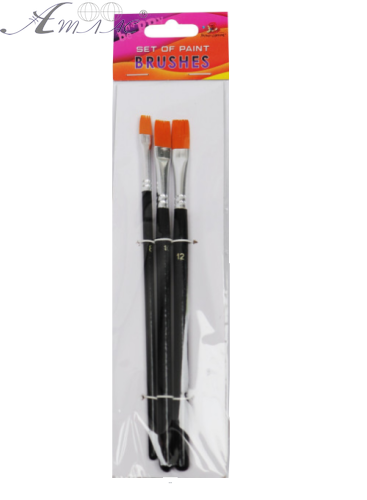 Пензлик набір нейлон Фреш 3 шт плоскі № 8, 10, 12 16225 Пензлик набір нейлон Фреш 3 шт плоскі № 8, 10, 12 16225