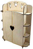 Меблі для ляльок типу Барбі - Шафа № 1 з полицями 23 х 6 х 32 см AS-4006