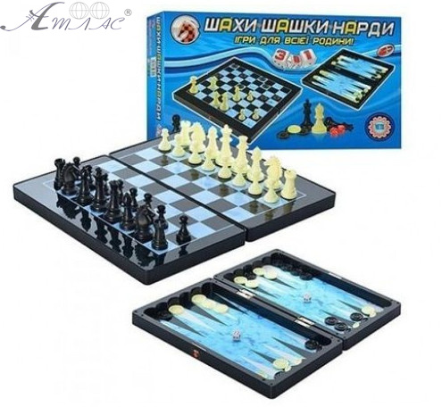 Игра Настольная Шашки, Шахматы, Нарды 3 в 1 МС1178 Игра Настольная Шашки, Шахматы, Нарды 3 в 1 МС1178