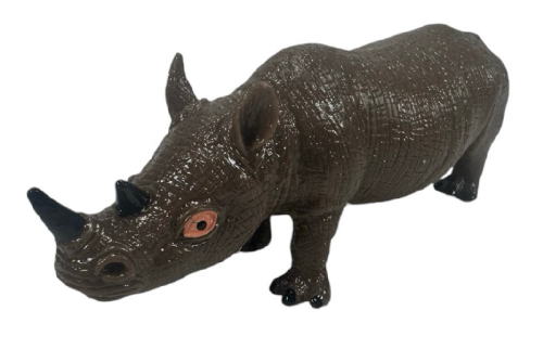 Игрушка силиконовая антистресс дикие животные Носорог 13см  06763 фото 2