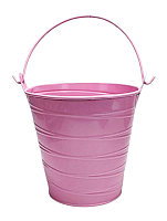 Ведерко Декоративное металл  9,5 х 9,5см Диз № 4 косые полосы Розовое  17530
