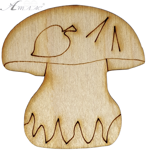 Фігурка фанерна - Гриб з голками 6 см AS-4632, В-0116