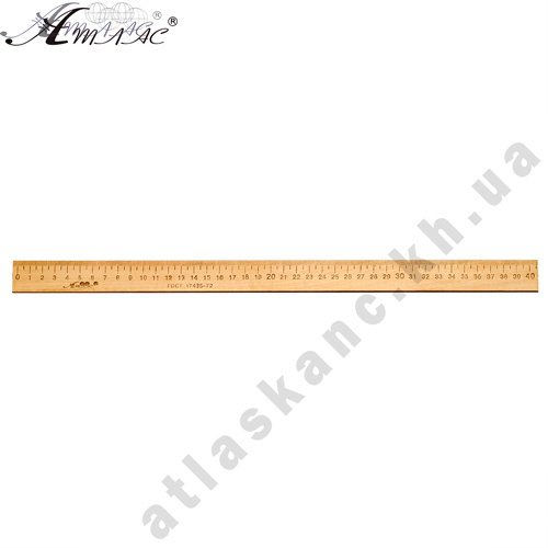 Лінійка Дерев'яна 40 см надрукована, тільки опт від 100 шт AS-0664, К-4059