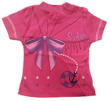 Футболка для дівчинки Pabbuc з бантом та якірем р.62-80 11587