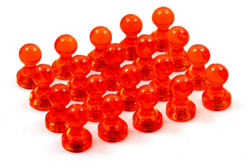 Магнит неодимимовый Пешка прозрачный для доски 16х11мм 1шт Красный  01560