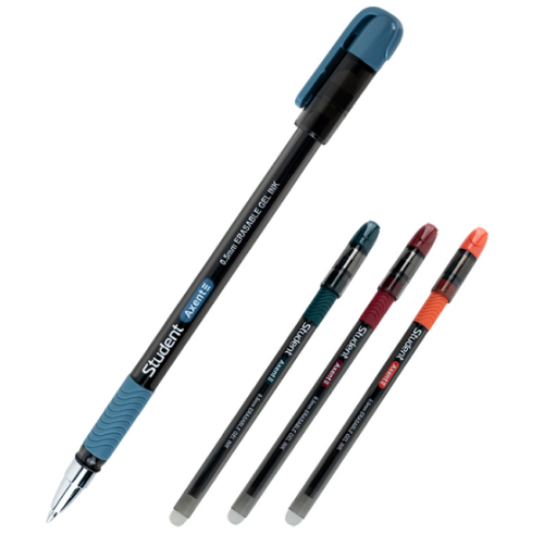 Ручка гелевая, пишет-стирает, Axent Student черная  AG1071-01-A