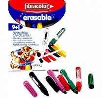 Фломастери 9+1 кольорів Erasable Fibracolor  540C10