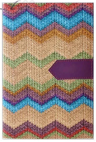 Щоденник недатований А5 ЛК шкірзамінник під тканину, яскравий EA5-7351-F