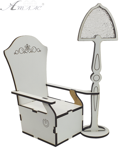 Крісло з торшером, сенсорний вимикач, МДФ 11 х 14 х 20 см AS-5535, Е-052 фото 2