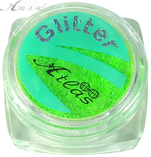 Блискітки (Гліттер) дрібні Флуоресцетні Атлас 2 гр - Зелений AS-2394