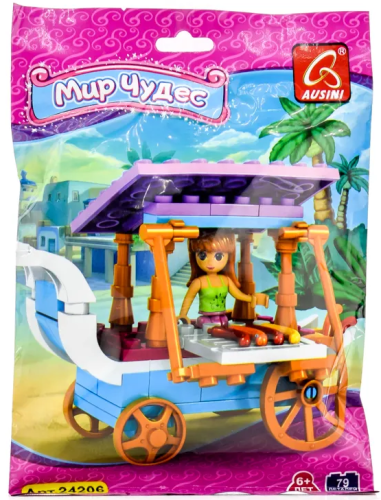 Игрушка Конструктор Мир чудес Кафе на колесах 79 деталей в пакете  24206