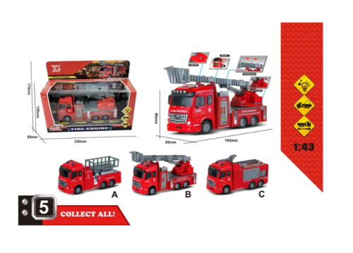 Игрушка Машинка Пожарная  16см свет, звук в коробке  XG877-A61В фото 2