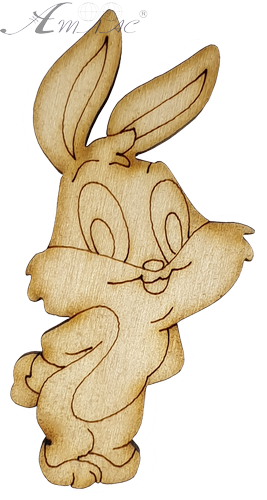 Фігурка фанерна - Зайченя лапки позаду 6 см AS-4651, В-0187
