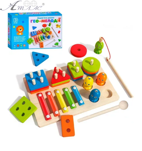 Игрушка Деревянная Доска Гео-Мелодии Монтесори   MD0855