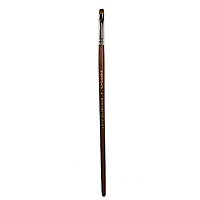 Кисть синтетическая овальная Synt.Flat № 2, коричневая ручка, 17 см 1125