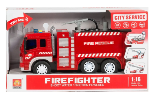 Игрушка Машинка Пожарная свет, звук в коробке  WY351A