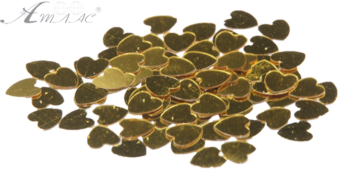 Блестки (Глиттер) Сердца Атлас 1 гр - Золото AS-2090, А-955 Блестки (Глиттер) Сердца Атлас 1 гр - Золото AS-2090, А-955