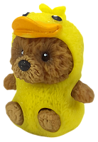 Игрушка силиконовая антистресс, Мишка в костюме утенка 7 см  04357