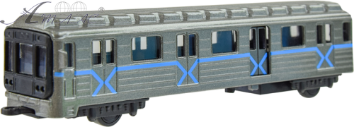 Модель Автопром Вагон Метро 17см Сірий інерційний метал  09088