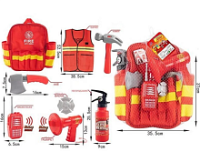 Іграшка Набір Пожежного 8 предметів з рюкзаком та рацією  17522