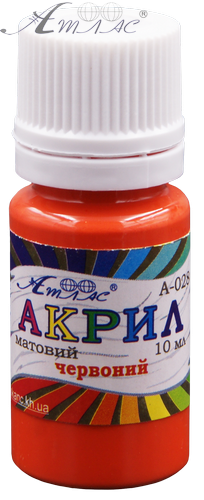 Фарба акрилова Атлас 10 мл - Червона AS-1118, А-028
