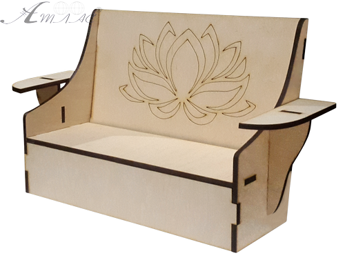 Меблі для ляльок ростом 30 см - Диван з фанери AS-4027