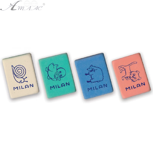 Резинка-Ластик Milan 3 цвета микс, с рисунком животный мир 445 Резинка-Ластик Milan 3 цвета микс, с рисунком животный мир 445