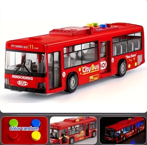 Игрушка Автобус Sity красный двери открываются+свет+звук 28 см  1106А