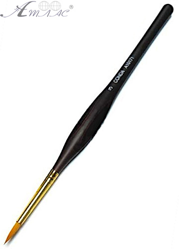 Пензлик синтетичний круглий Conda Deep Red № 3 коричневий, з об'ємною ручкою А10171 Пензлик синтетичний круглий Conda Deep Red № 3 коричневий, з об'ємною ручкою А10171