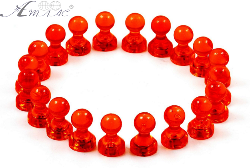 Магнит неодимимовый Пешка прозрачный для доски 16х11мм 1шт Красный  01560 фото 2