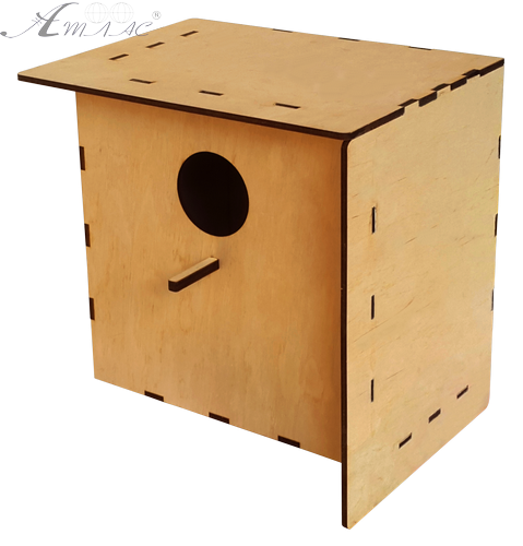 Шпаківня № 5/1 кубик, фарбована, морилка під лаком 23 х 19 х 23 см AS-4362