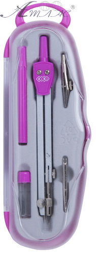 Готовальня 5 предметов Zibi розовая, голубая ZB.5312CL-10, ZB.5312CL-14