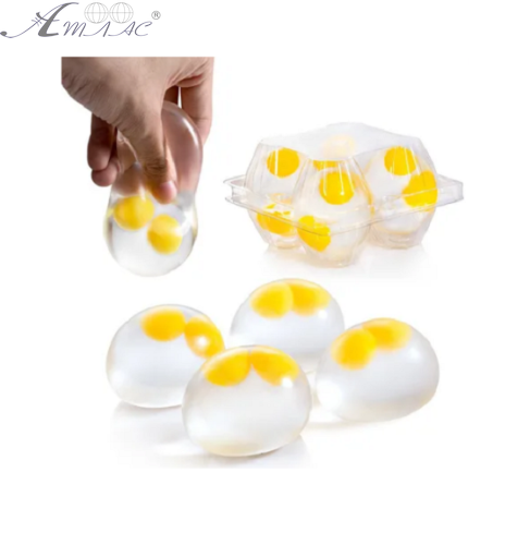 Іграшка Силіконова Антистрес Яйце з двома жовтками 6см  17716