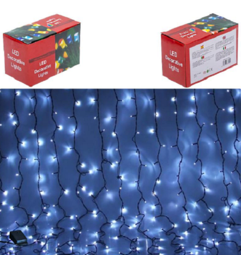 Гирлянда Электрическая Дождь 240 лампочек холодный белый черный провод LED  9280-6