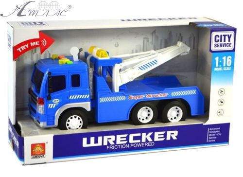 Игрушка Машинка Эвакуатор с Краном инерционная свет и звук 26 см WY330B Игрушка Машинка Эвакуатор с Краном инерционная свет и звук 26 см WY330B