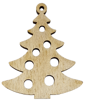 Фігурка фанерна - Ялинка маленька з отворами 5 см AS-4646, В-0107