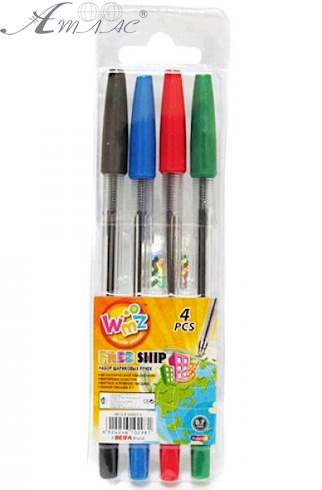 Ручка шариковая, набор BEIFA 4 цвета АА927-4