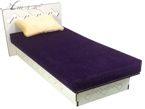 Меблі м'які для ляльок ростом 30 см - Ліжко № 5 фіолетове з МДФ AS-7805
