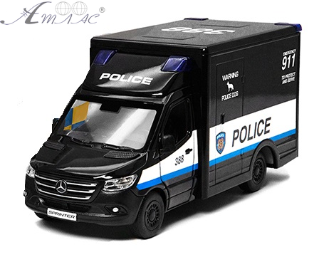 Машинка Kinsmart Mersedes-Benz Sprinter Police чорна будка  KT5479W
