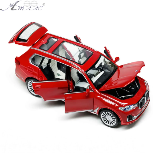 Машинка Автопром BMW Х7 червона метал світло звук 16см  68470 фото 2