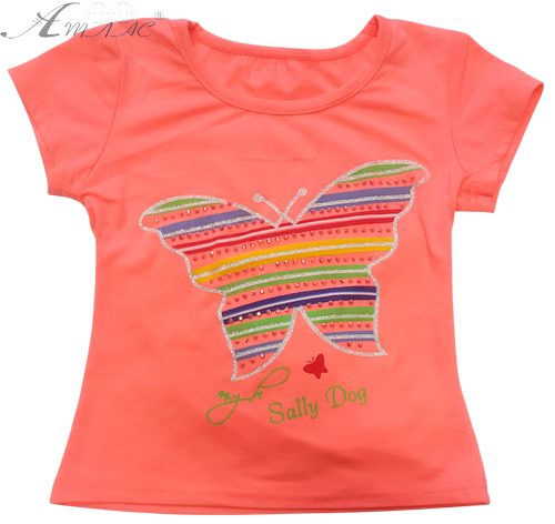 Футболка для девочки розовая неоновая с бабочкой р. 1А-5А микс 12100 Футболка для девочки розовая неоновая с бабочкой р. 1А-5А микс 12100
